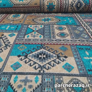 پارچه ملحفه سنتی گلیم فیروزه ای ستایش