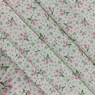 پارچه چادر نماز گل دار آلاله صورتی