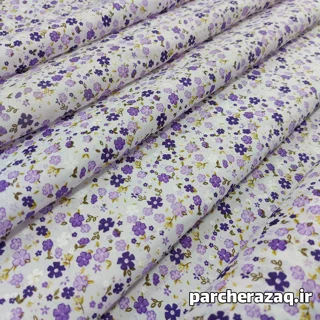 پارچه چادر نماز نخی گلدار لیلیا بنفش