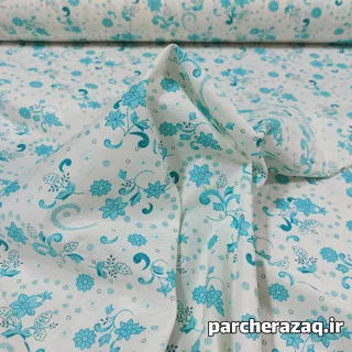 پارچه چادر نماز گل دار تینا فیروزه ای