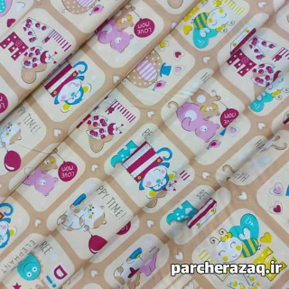 پارچه ملحفه کودک حیوانات نسکافه ای