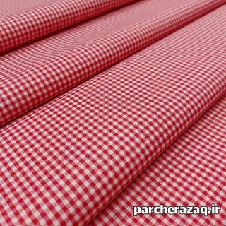 پارچه چهارخانه قرمز عرض 150 سانتی متر