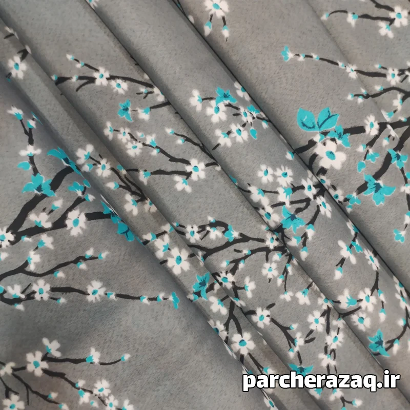 پارچه ملحفه شکوفه ستایش فیروزه ای