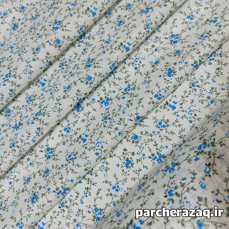 پارچه چادر نماز گل دار شکوفه آبی