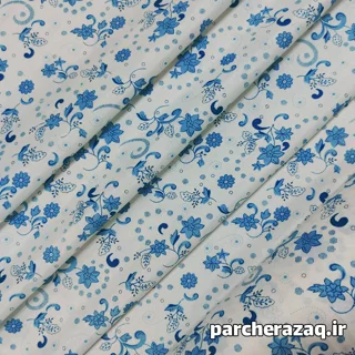 پارچه چادر نماز گل دار تینا آبی