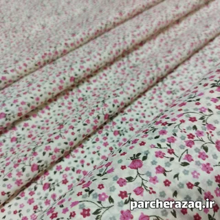 پارچه چادر نماز گل دار پیچک سرخابی