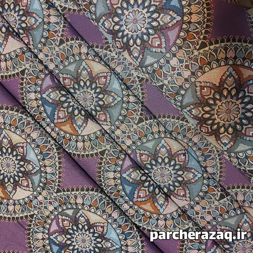 پارچه روفرشی جاجیم طرح نگین بنفش عرض2 متر