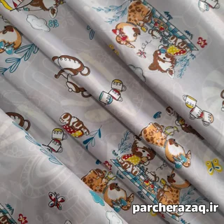 پارچه ملحفه کودک سگ کوچولو طوسی گلچهر
