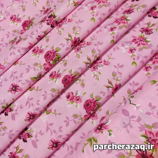 پارچه ملحفه گل دار طوبی سوگند صورتی