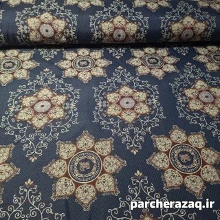 پارچه روفرشی جاجیم طرح پوراندخت آبی عرض2 متر