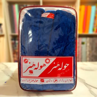حوله تن پوش هنر آبی کاربنی طرح دار سایز ایکس لارج