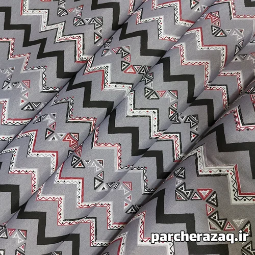 پارچه ملحفه زیگزاگ طوبی دیانا مشکی قرمز