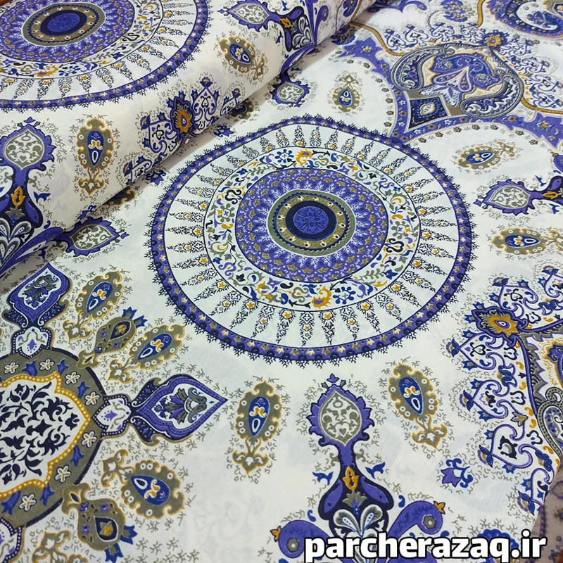 پارچه ملحفه ای عرض 2 متر پدیده نو طرح پانته آ بنفش