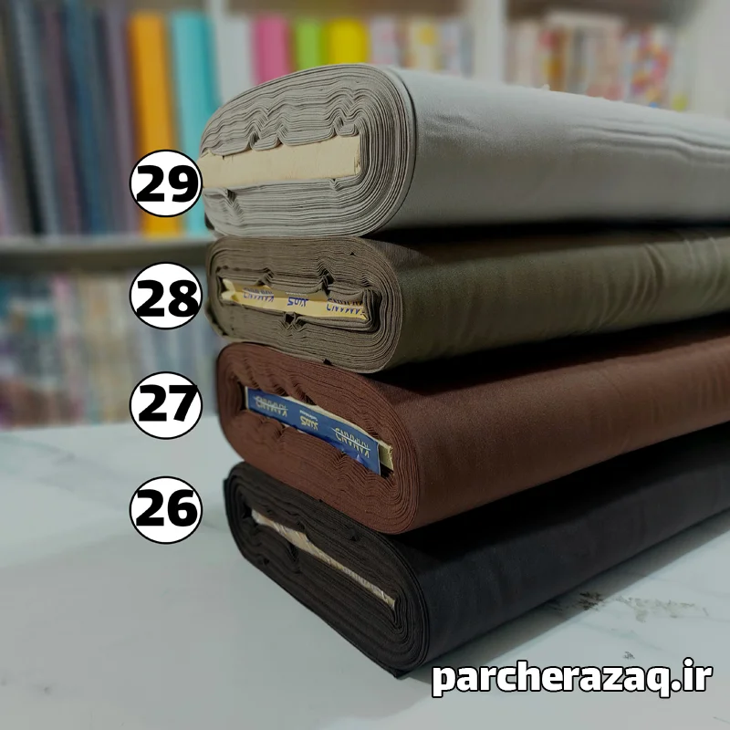 پارچه تترون ساده قهوه ای عرض 90 سانتی متر