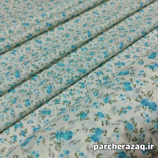 پارچه چادر نماز گل دار فیروزه ای  لادن