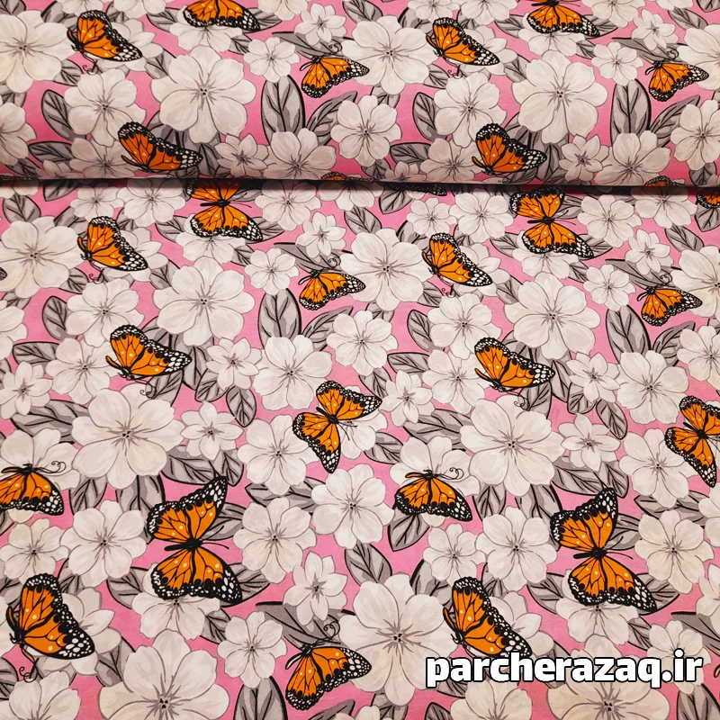 پارچه ملحفه ای طرح سپهر صورتی برند طوبی