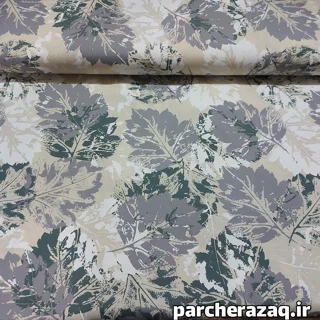 پارچه ملحفه برگ خزان سبز عرض دو متر