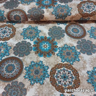 پارچه ملحفه ستایش طلا فیروزه ای