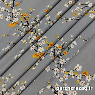 پارچه ملحفه شکوفه آجری وایت لند