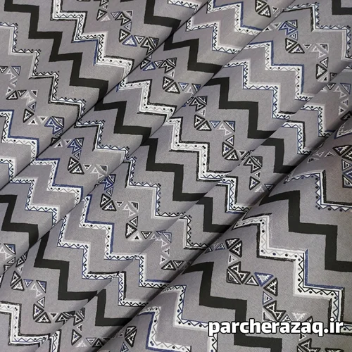 پارچه ملحفه زیگزاگ طوبی طرح دیانا مشکی