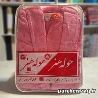 حوله تن پوش هنر صورتی طرح دار سایز مدیوم (115)