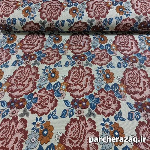 پارچه روفرشی جاجیم طرح گل درشت عرض2 متر