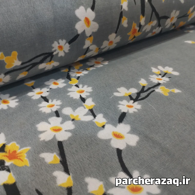 پارچه ملحفه شکوفه ستایش زرد