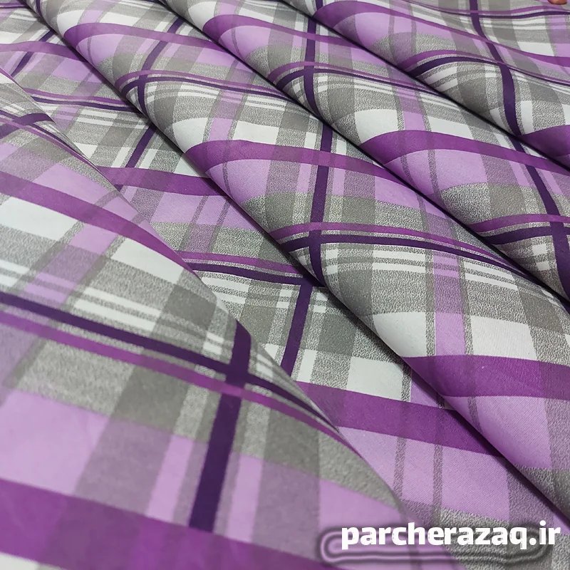 پارچه ملحفه ای طرح لوزی بنفش ترنج عرض دو متر