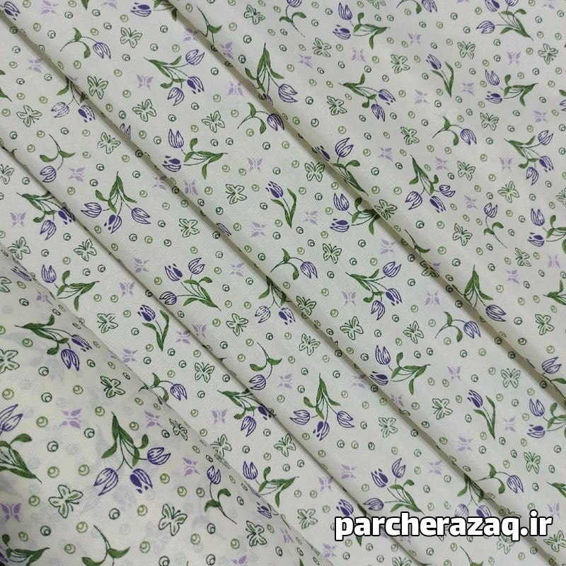 پارچه چادر نماز گل دار آلاله بنفش