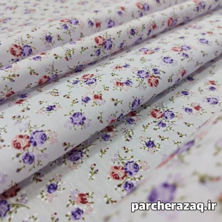 پارچه چادر نماز گلدار رز سه قلو بنفش درجه یک