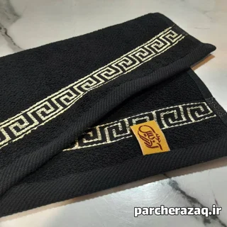 دستمال حوله ای آذرریس تبریز طرح ورساچه مشکی