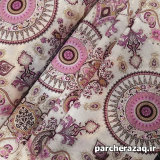 پارچه ملحفه ترمه صورتی طوبی