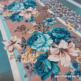 پارچه ملحفه شهرزاد فیروزه ای طوبی
