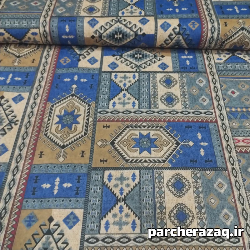 پارچه ملحفه سنتی گلیم آبی ستایش